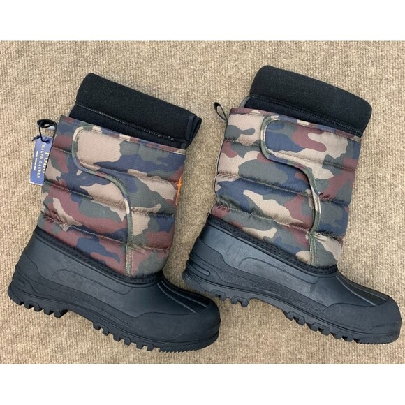 Polo Ralph Lauren Boots Mens 6 US (39 EU) EZ Pull-On Camo Snow Insulated Liner - Picture 1 of 7